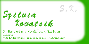 szilvia kovatsik business card